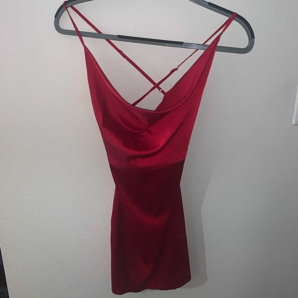 NWT Oh Polly Red Satin Dress